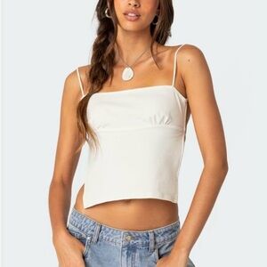 White Backless Strap Top